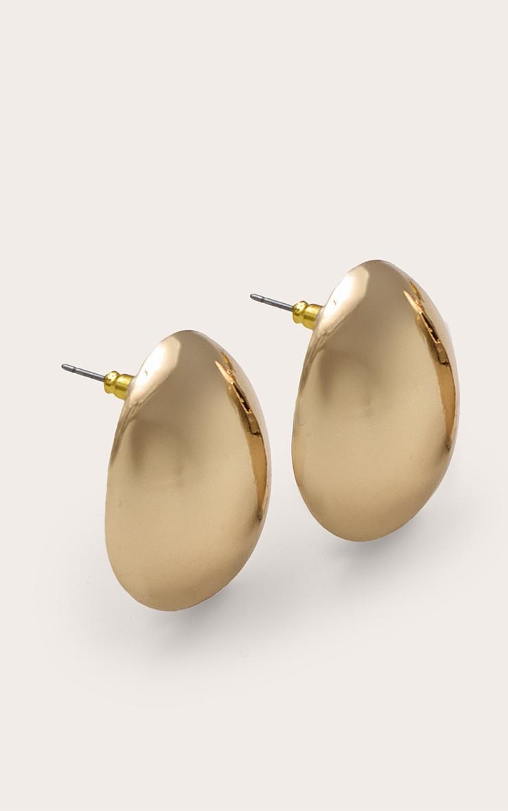 Gold Chunky Oval Stud Earrings Product Image