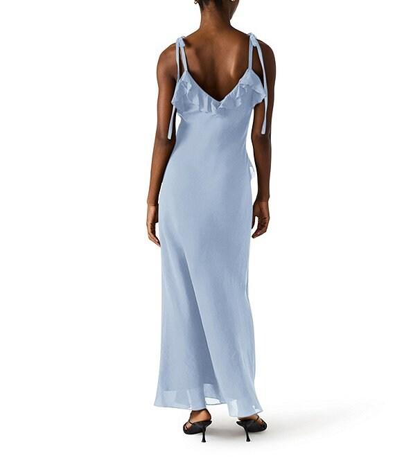 Steve Madden Adalina V-Neck Sleeveless Ruffle Maxi Dress Product Image