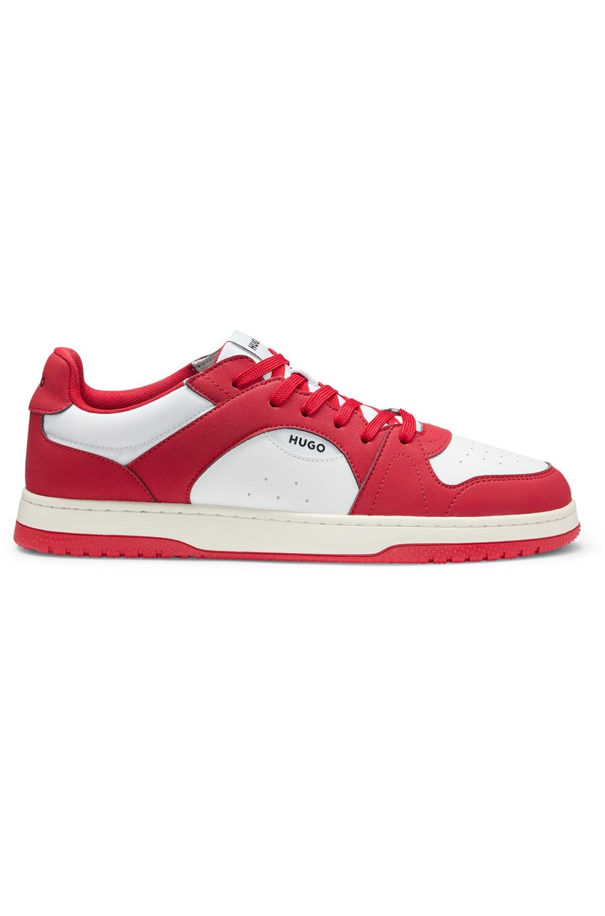 Low-top trainers with faux leather Product Image