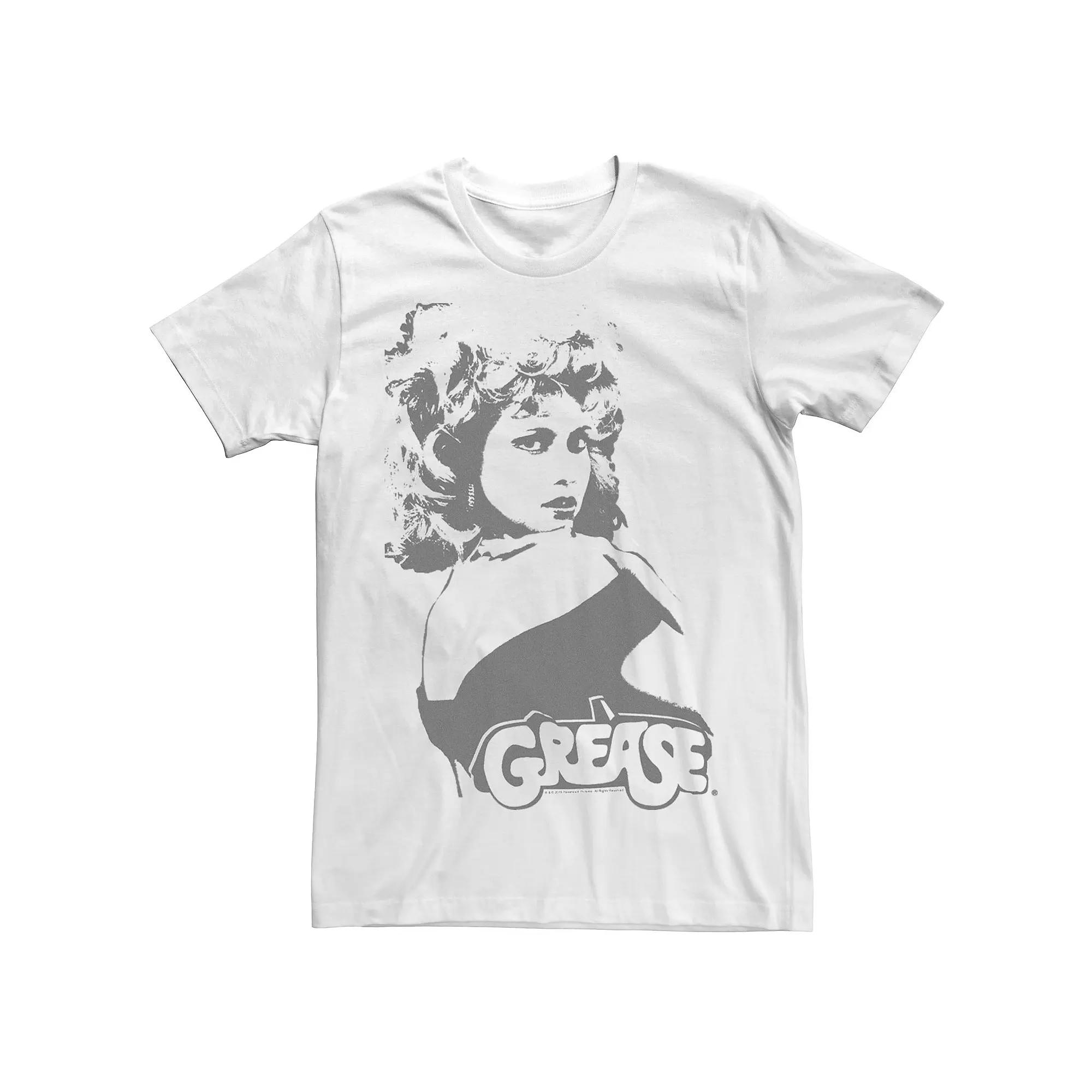 Men's Grease Sandy Black and White Portrait Tee,  Product Image