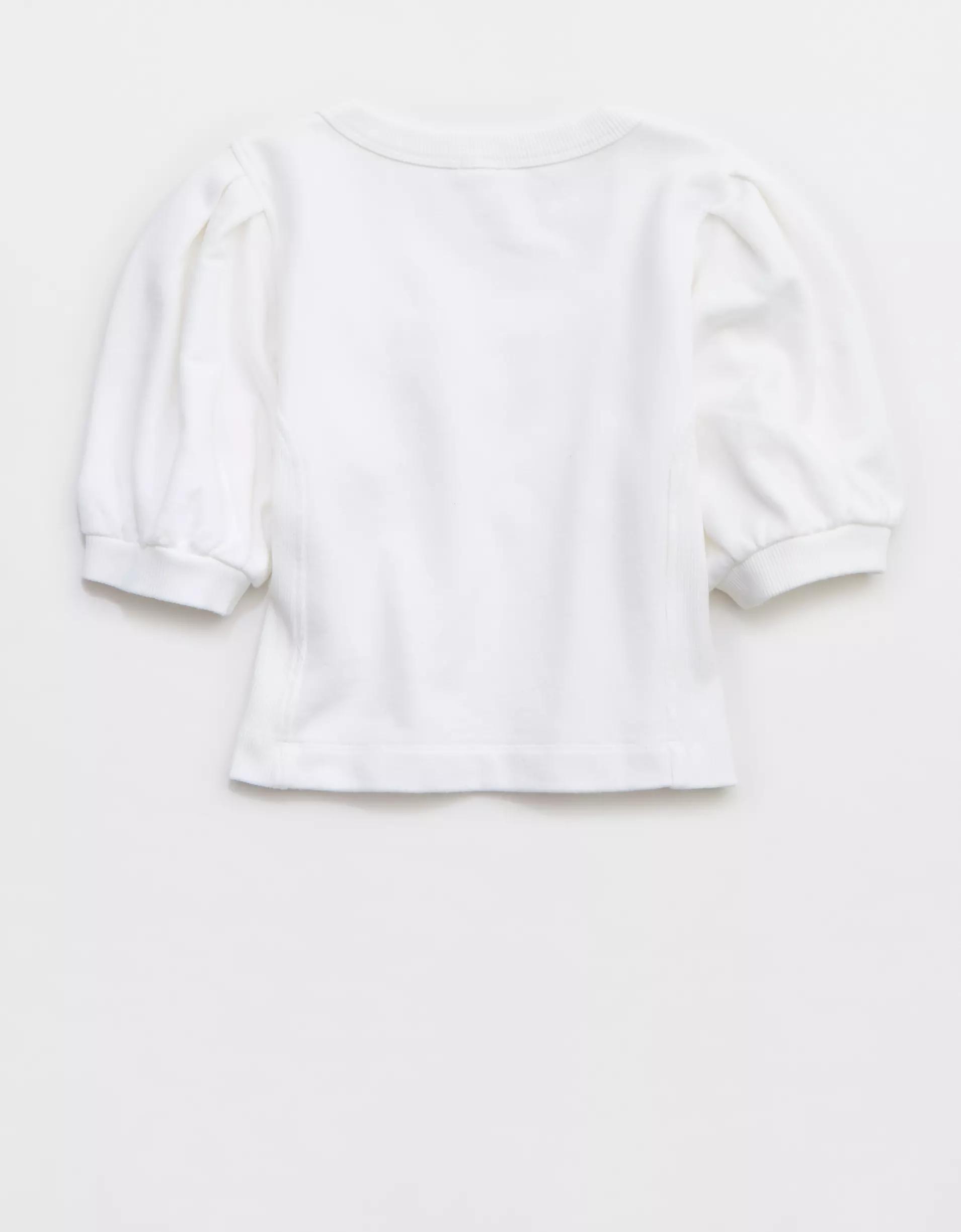 Aerie Seams Right Short Sleeve Sweatshirt Product Image