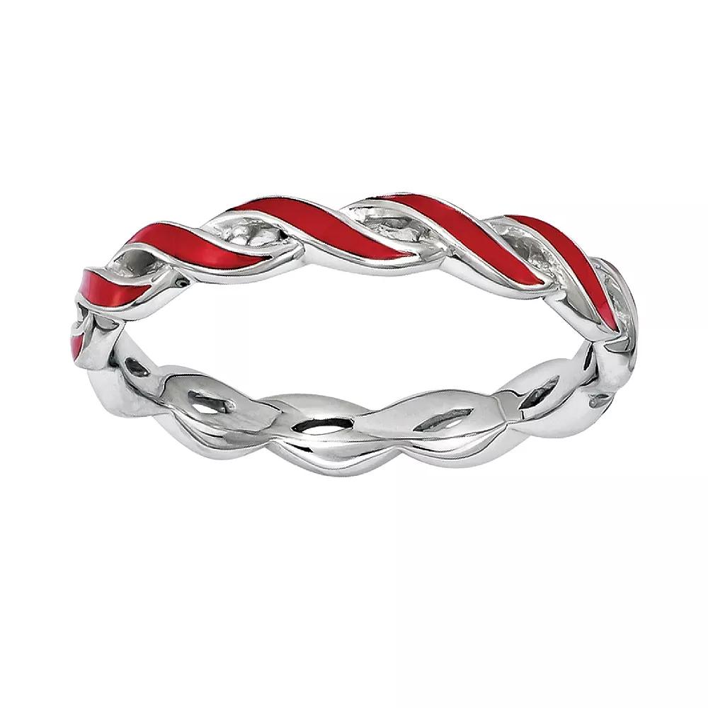 Stacks & Stones Sterling Silver Stack Ring, Women's, Size: 9, Red Product Image