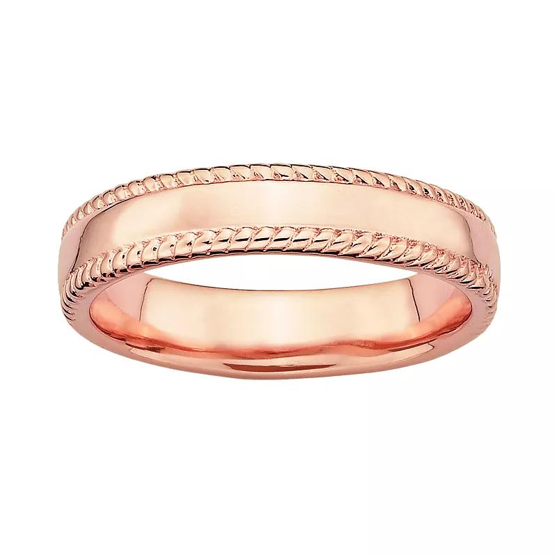 Stacks & Stones 18k Rose Gold Over Silver Milgrain Stack Ring, Women's, Size: 6 Product Image