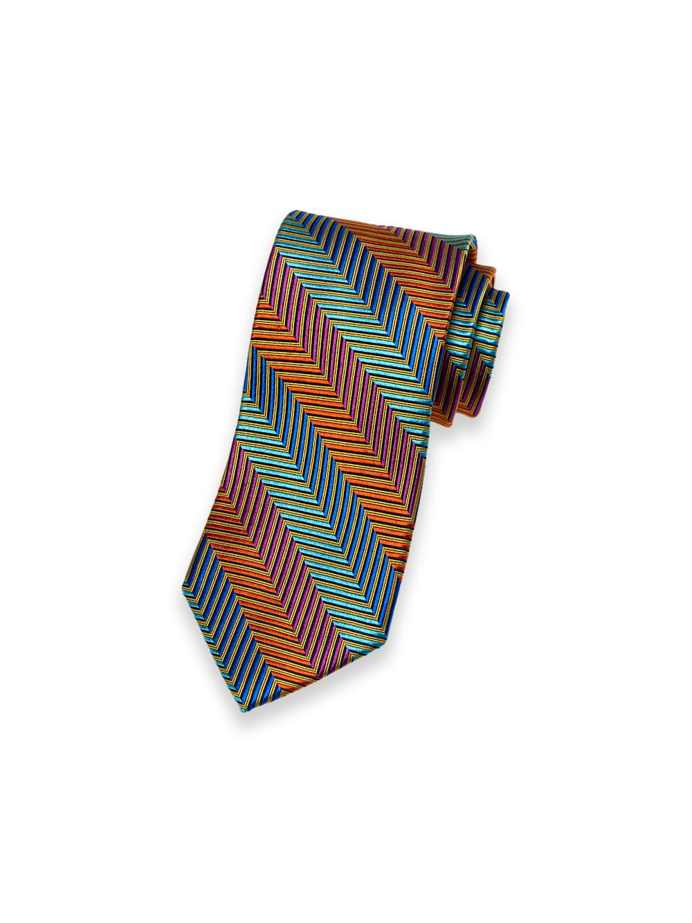 Stripe Woven Silk Tie - Multi Product Image