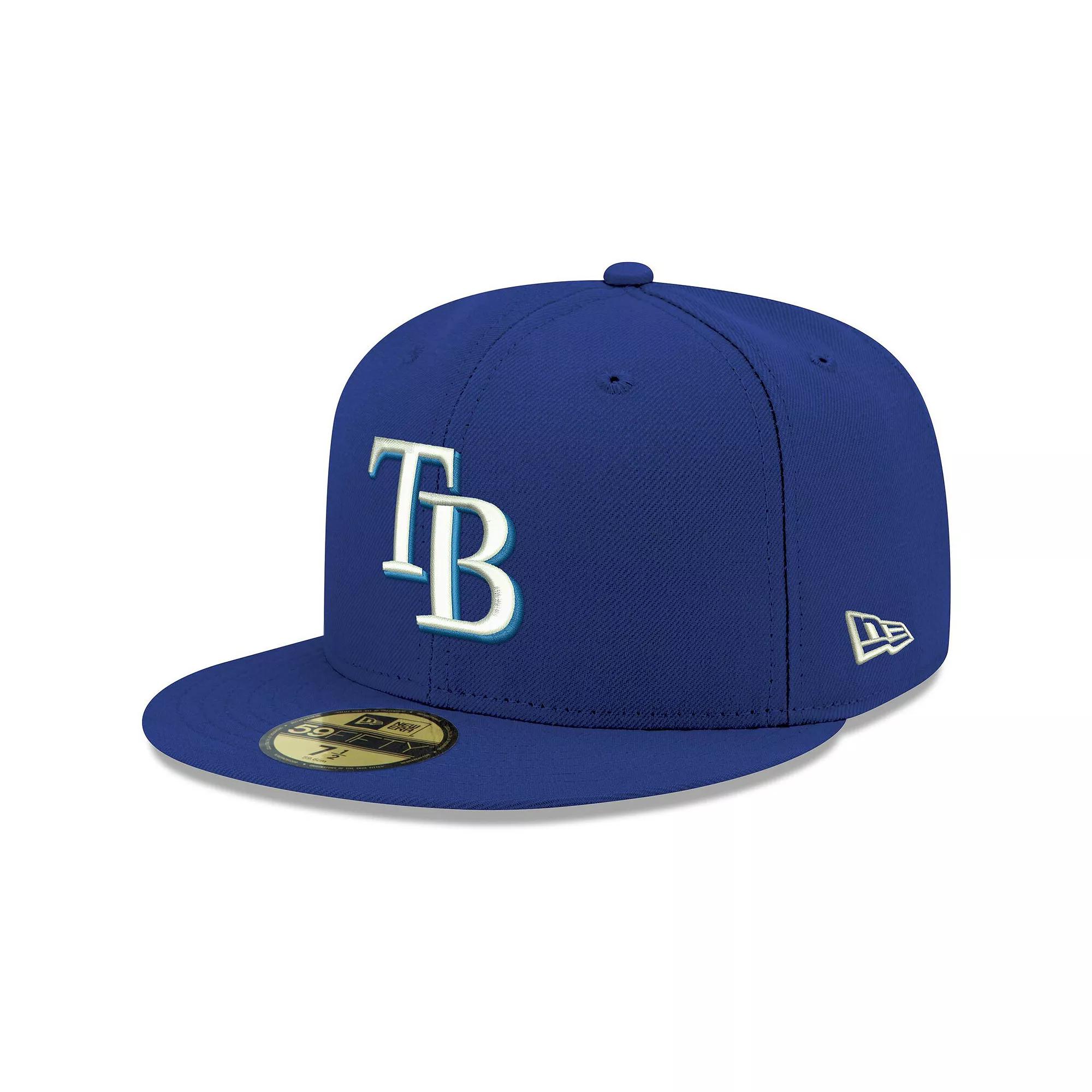 Men's New Era Royal Tampa Bay Rays White Logo 59FIFTY Fitted Hat,  Product Image