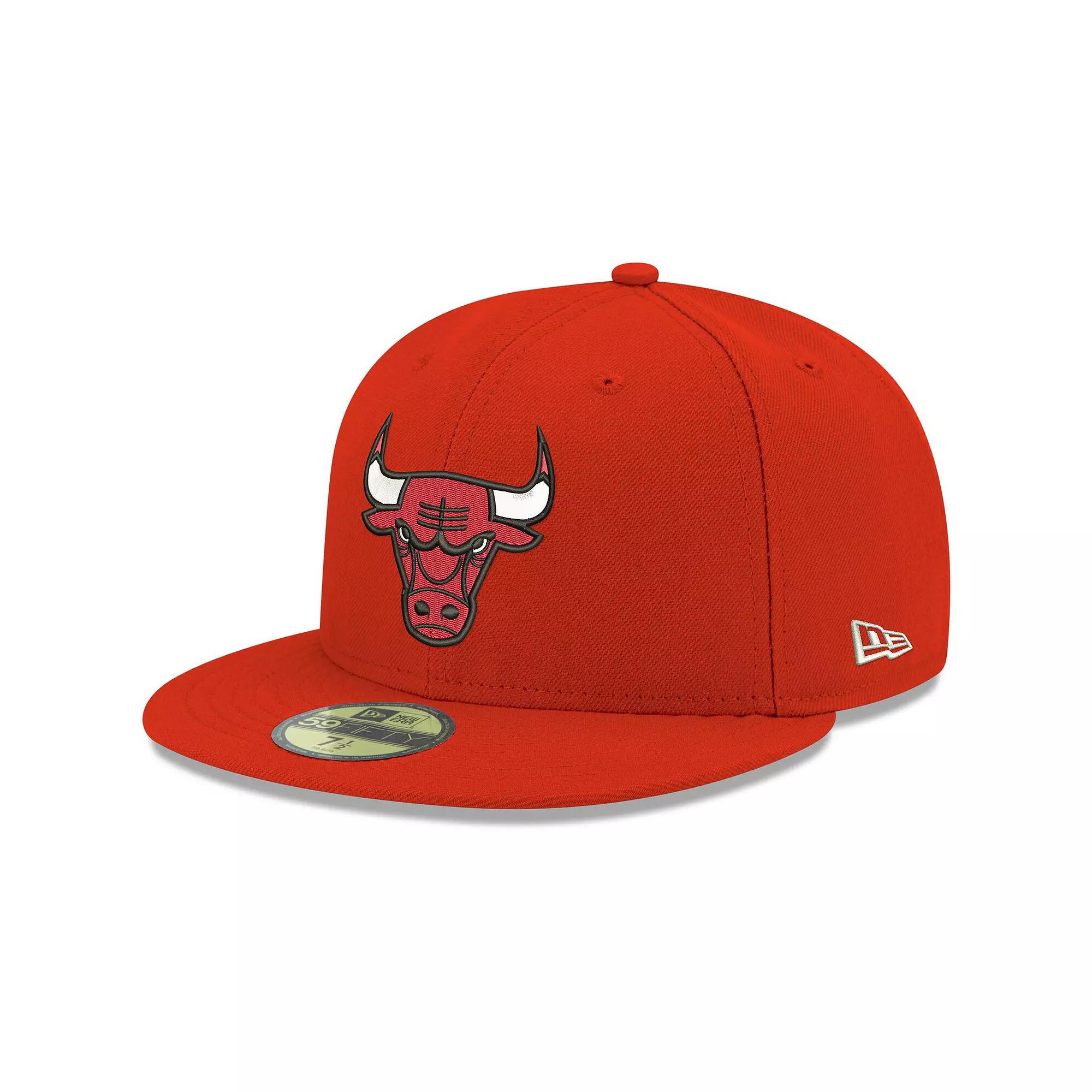 Men's New Era Red Chicago Bulls Official Team Color 59FIFTY Fitted Hat, Size: 7 3/8 Product Image