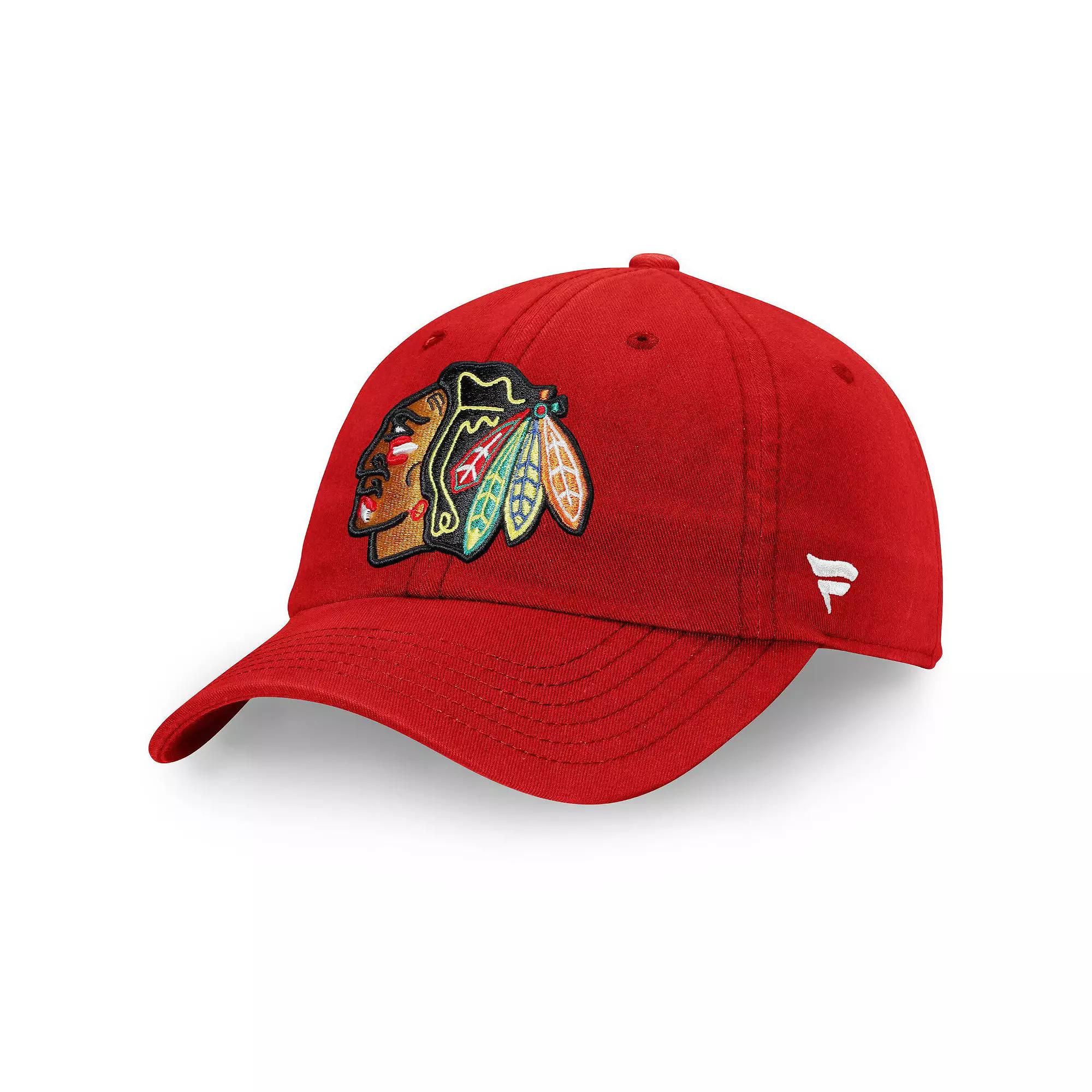 Men's Fanatics Red Chicago Blackhawks Core Vintage Fundamental Adjustable Hat Product Image