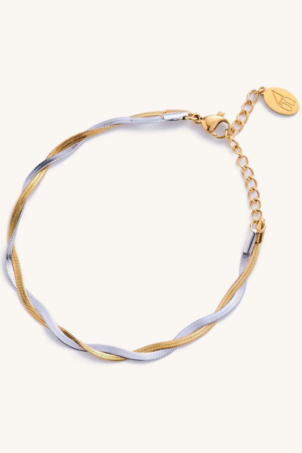 Mixed Metal Herringbone Bracelet Product Image