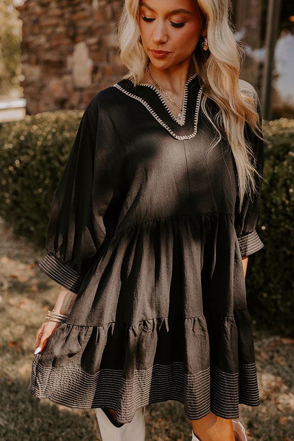 Dreamy Moment Mini Dress in Black Product Image