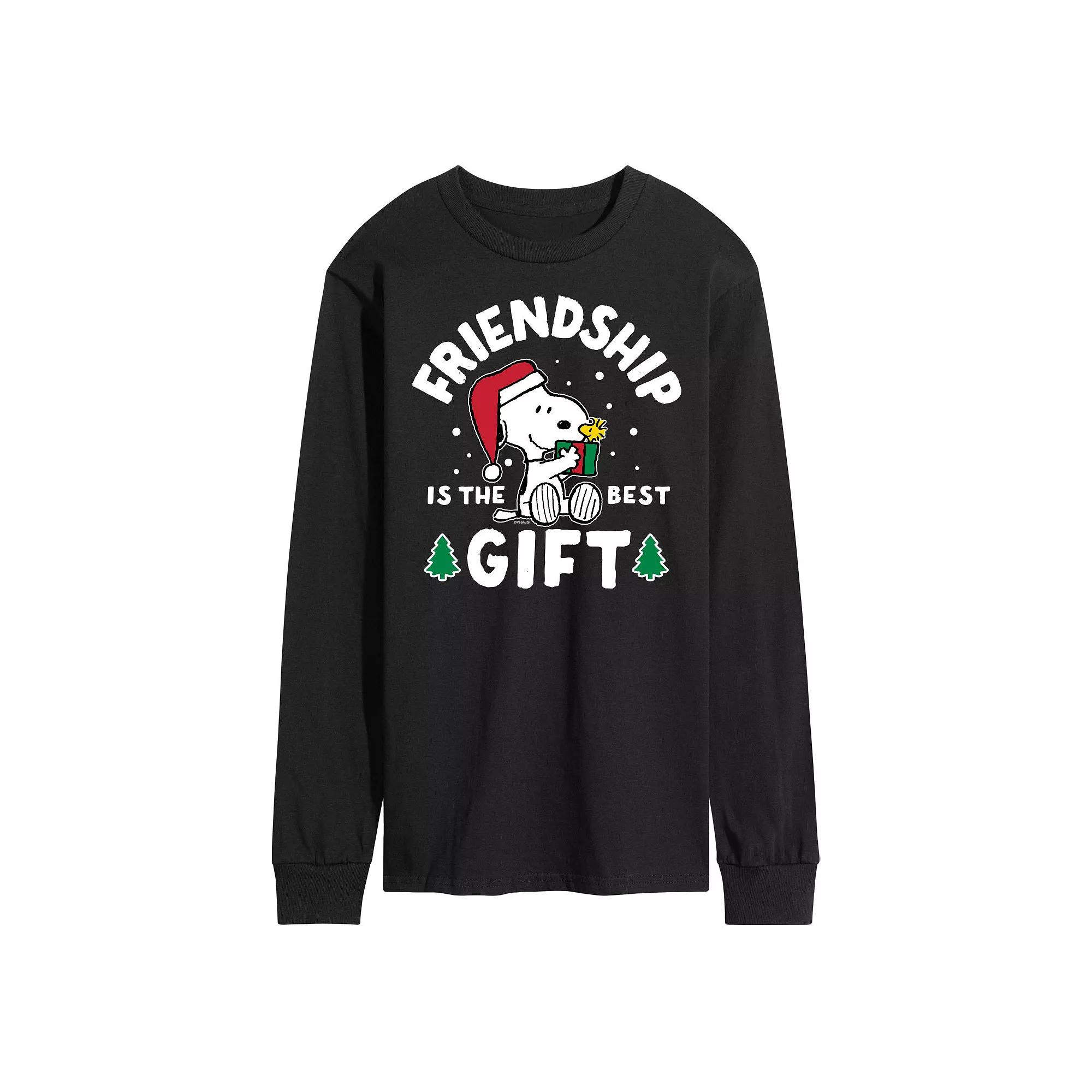 Men's Peanuts Friendship Is The Best Gift Long Sleeve Tee,  Product Image