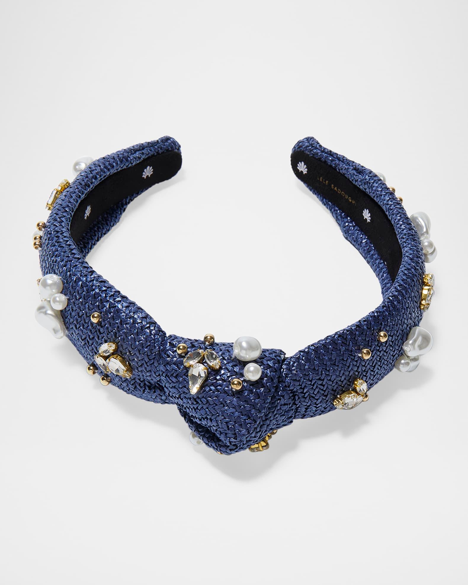Slim Knotted Raffia Oasis Embellished Headband Product Image