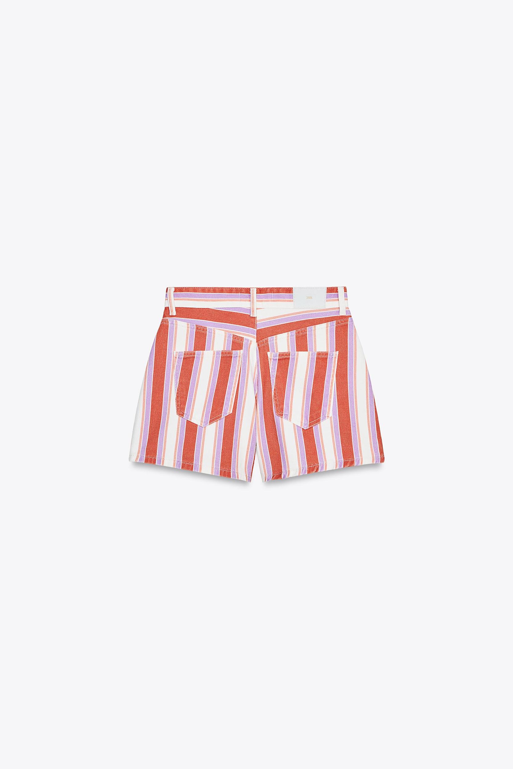Z1975 MOM FIT HIGH-WAISTED STRIPED SHORTS Product Image