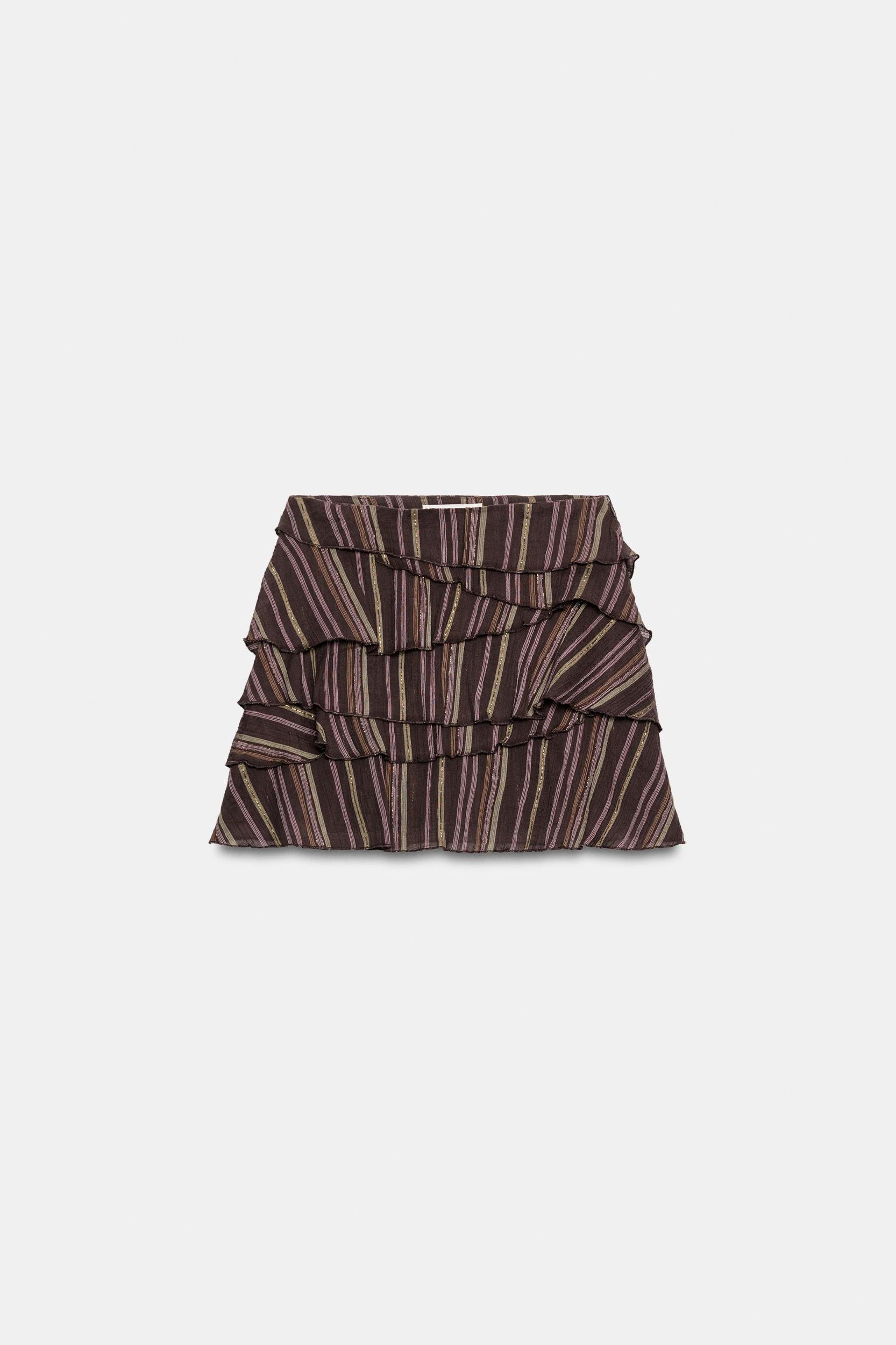 METALLIC THREAD STRIPED SKORT Product Image