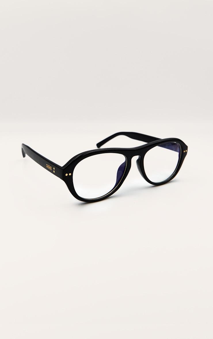 Black Round Aviator Blue Light Readers Product Image