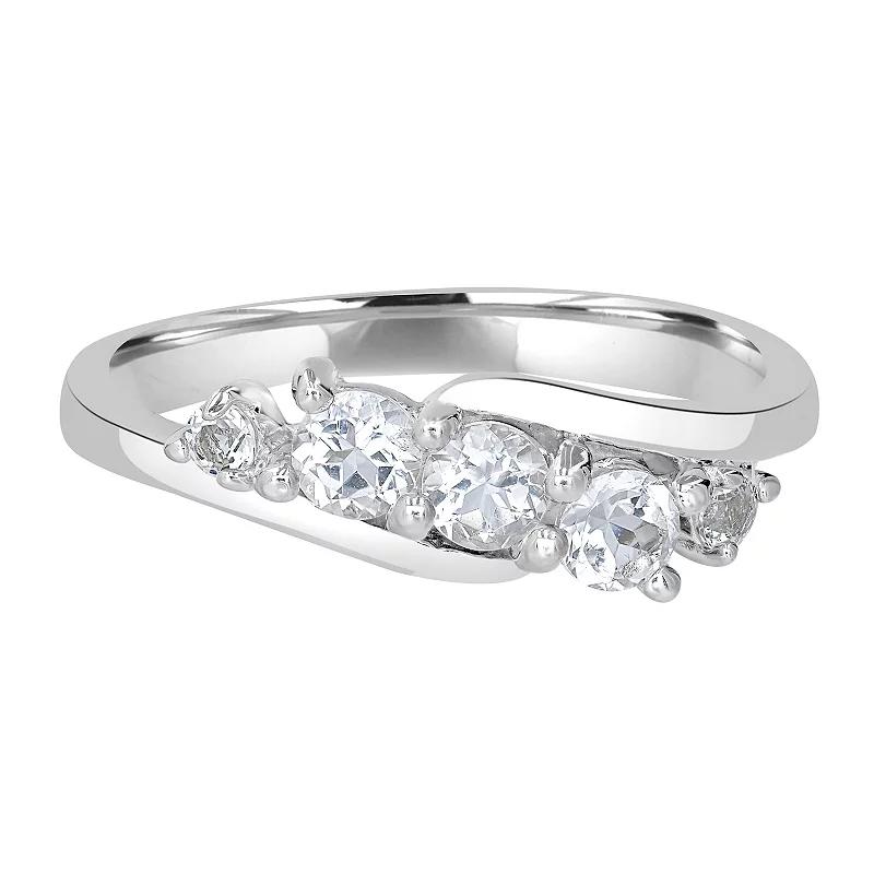 Gemistry Sterling Silver Stone Wave Ring, Women's,  Product Image