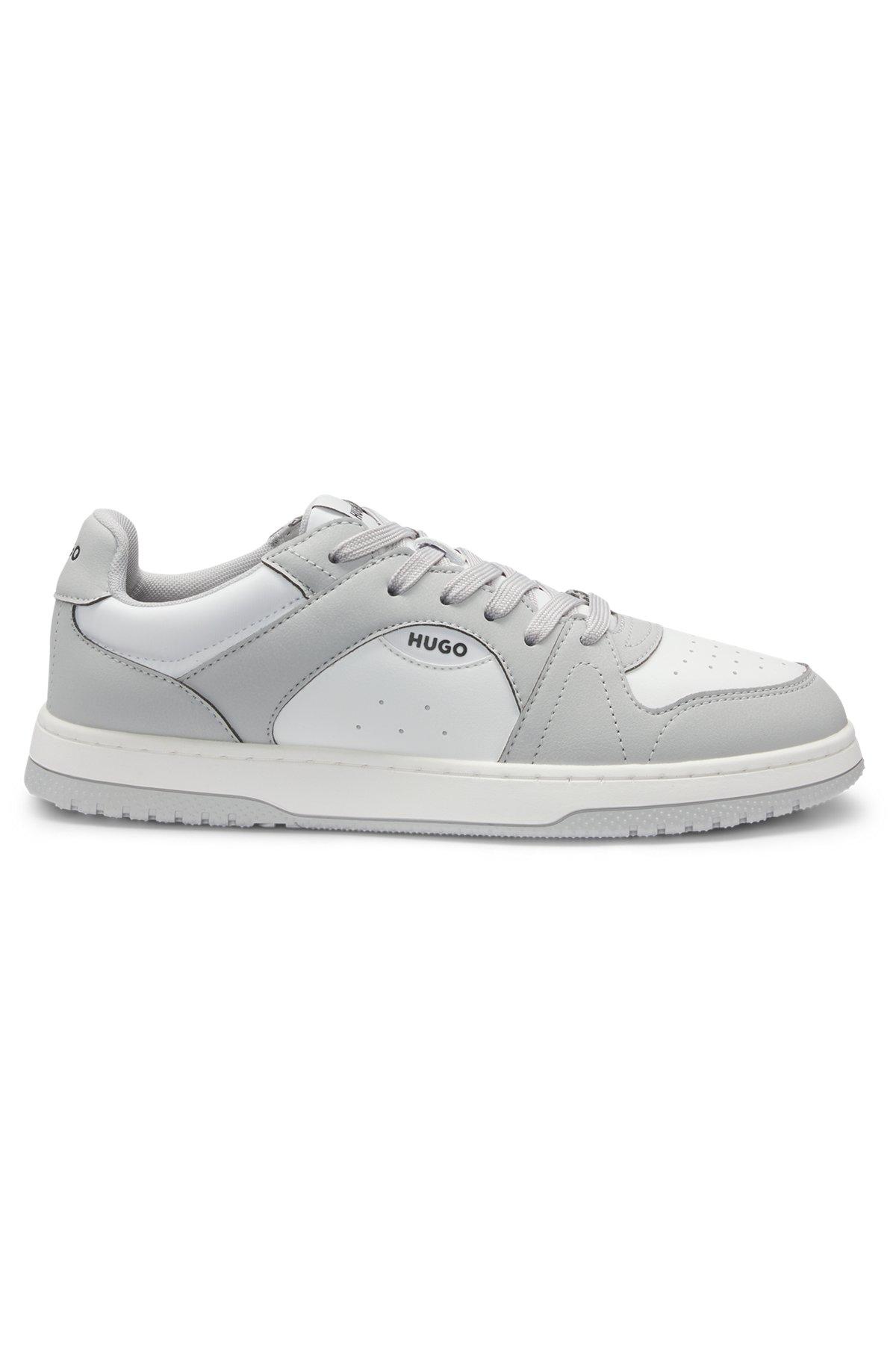 Low-top trainers with faux leather Product Image