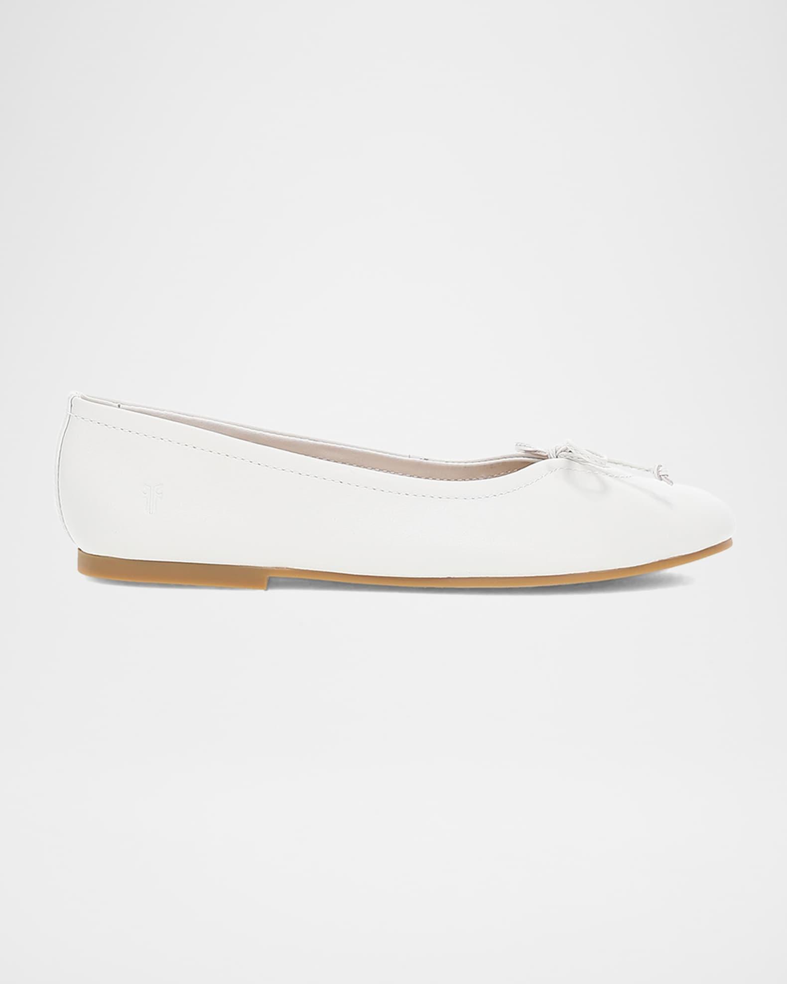 Emma Leather Bow Ballerina Flats Product Image