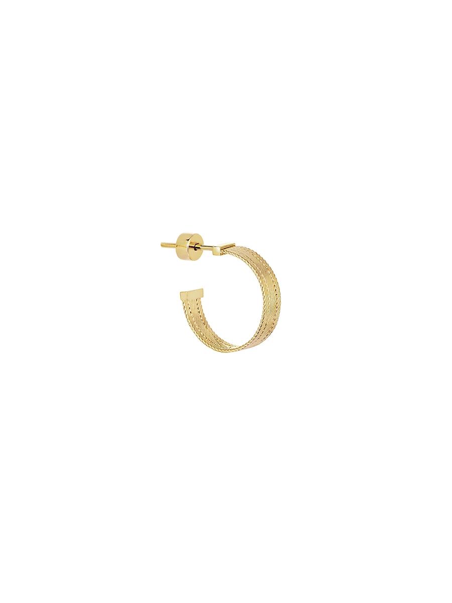 Womens Olden Bold Mini 14K Yellow Gold Single Hoop Earring Product Image