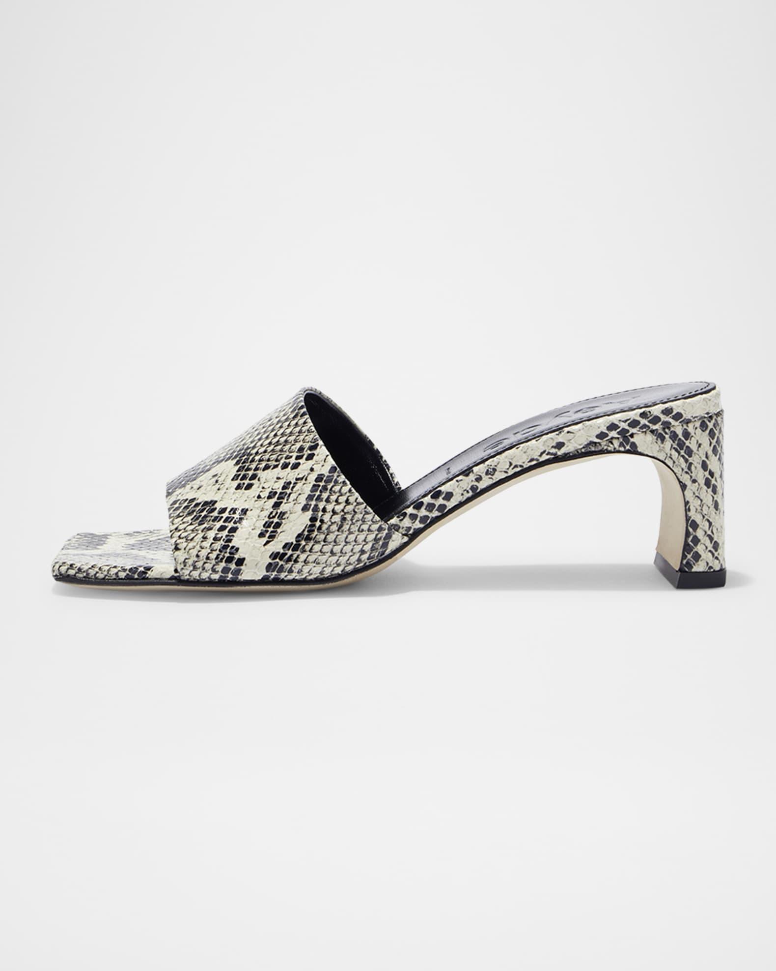 Jeanie Snake-Embossed Mule Sandals Product Image