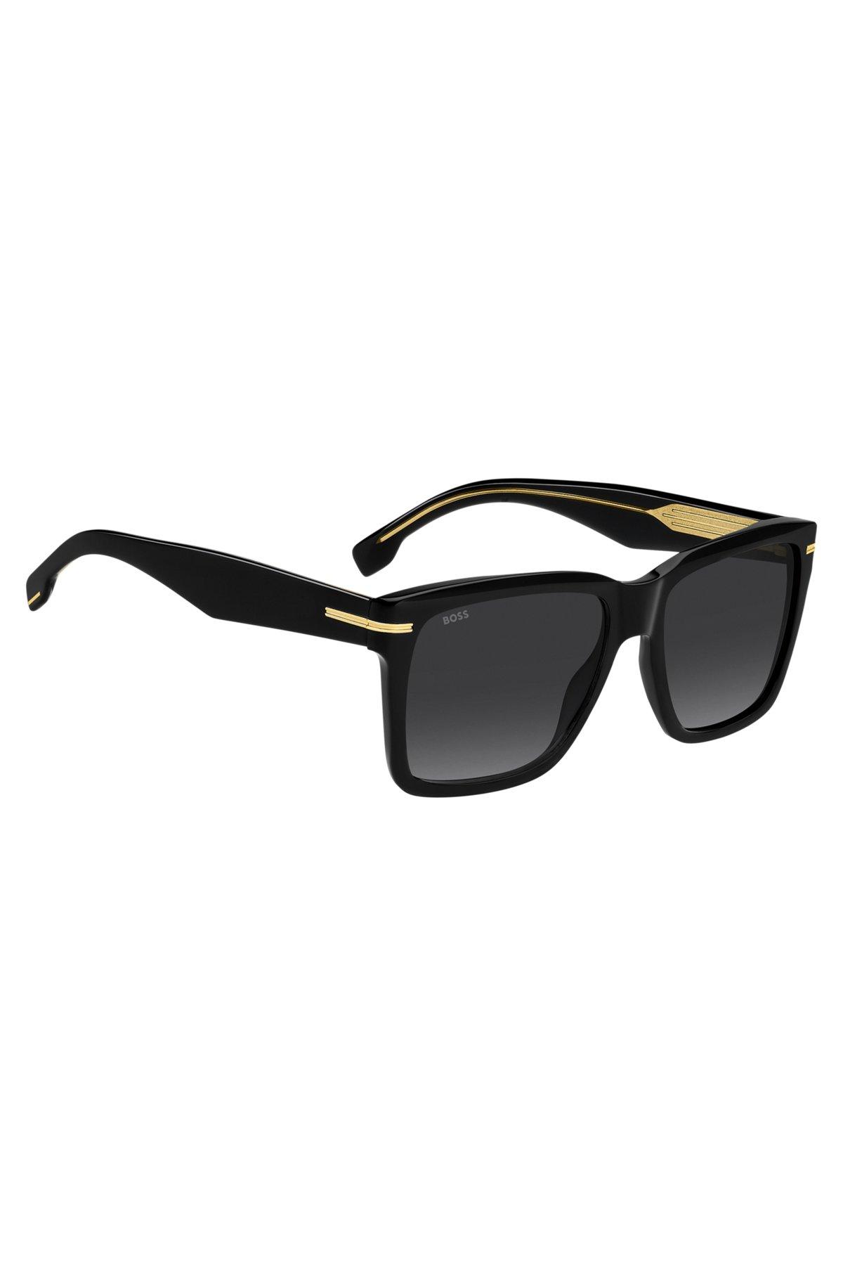 Black-acetate sunglasses with gold-tone trims Product Image