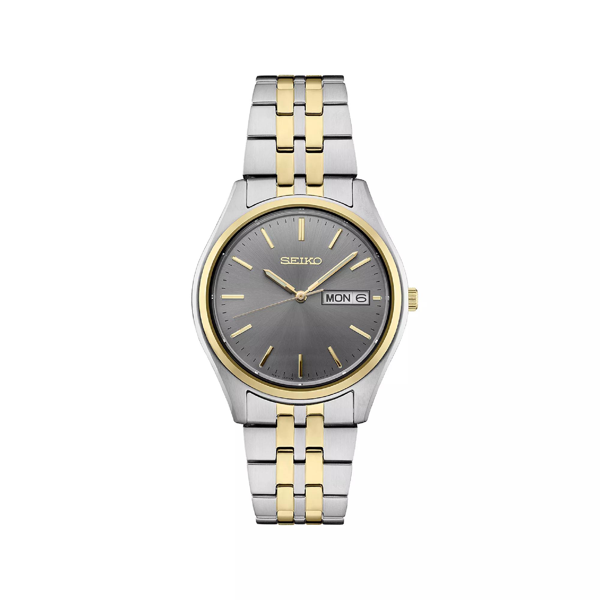 Seiko Mens Essential Two Tone Gray Dial Watch - SUR432 Silver Gold Product Image