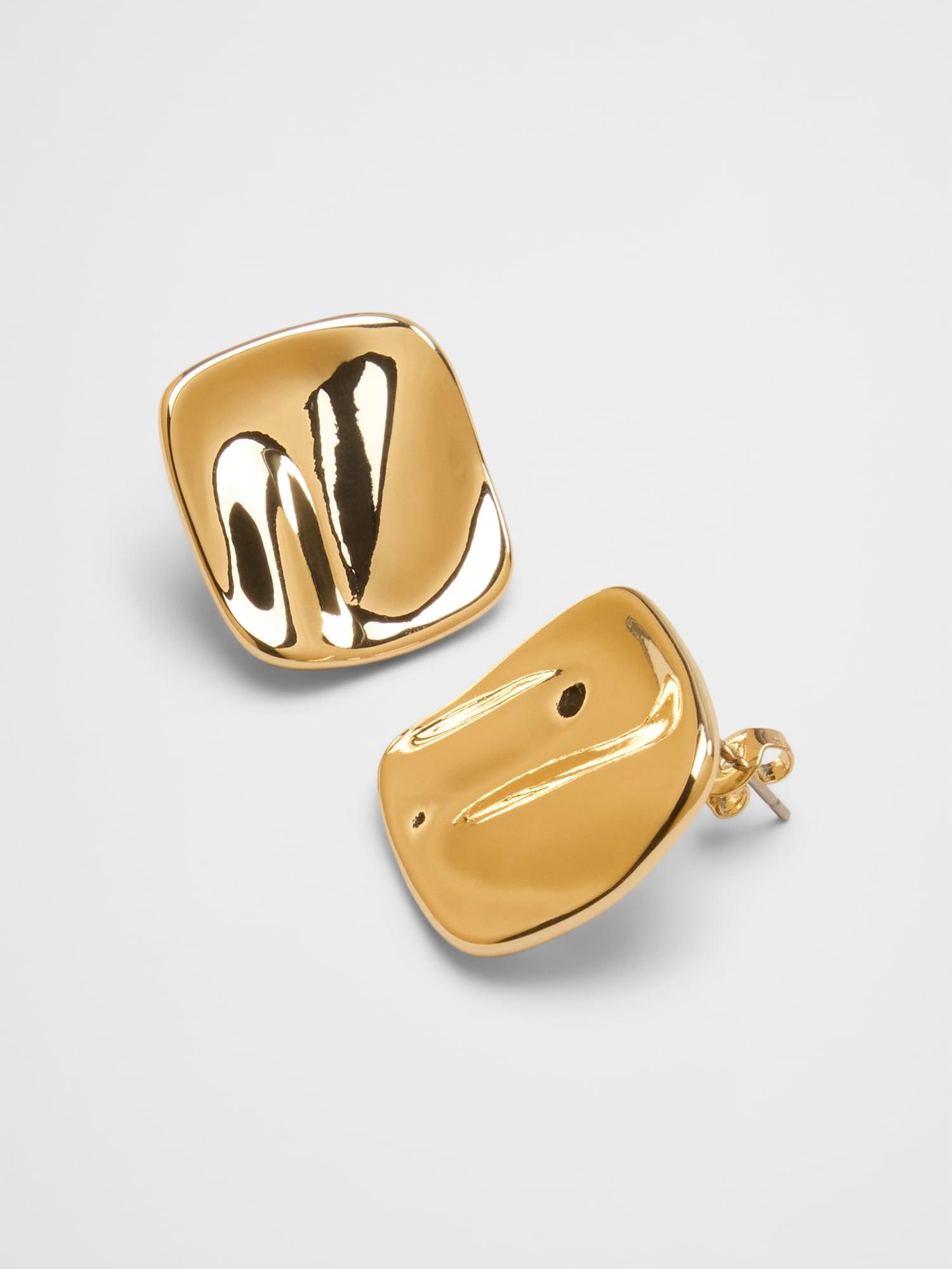 Hammered Square Stud Earrings Product Image