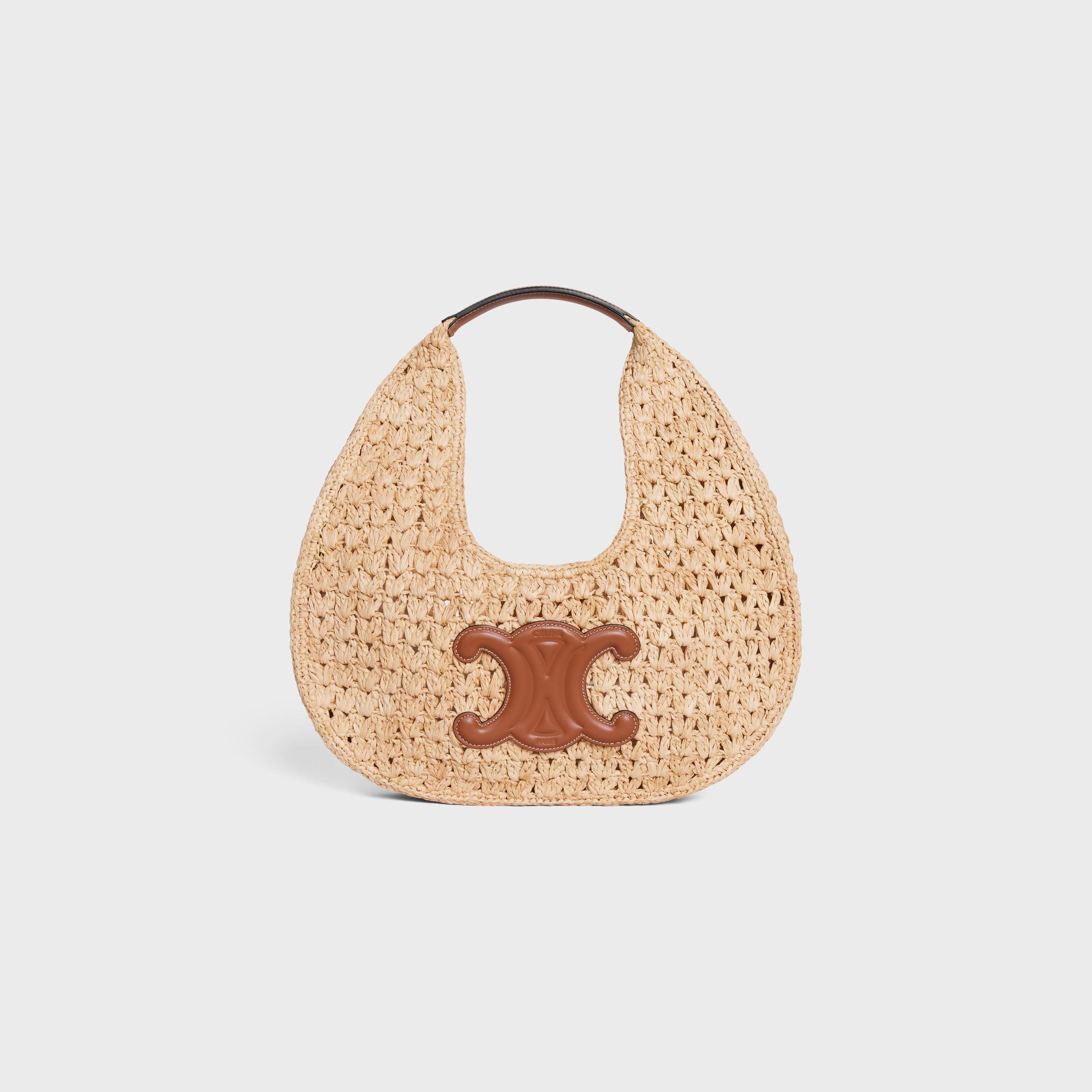 celine classic panier HOBO BAG IN Raffia and Calfskin Product Image