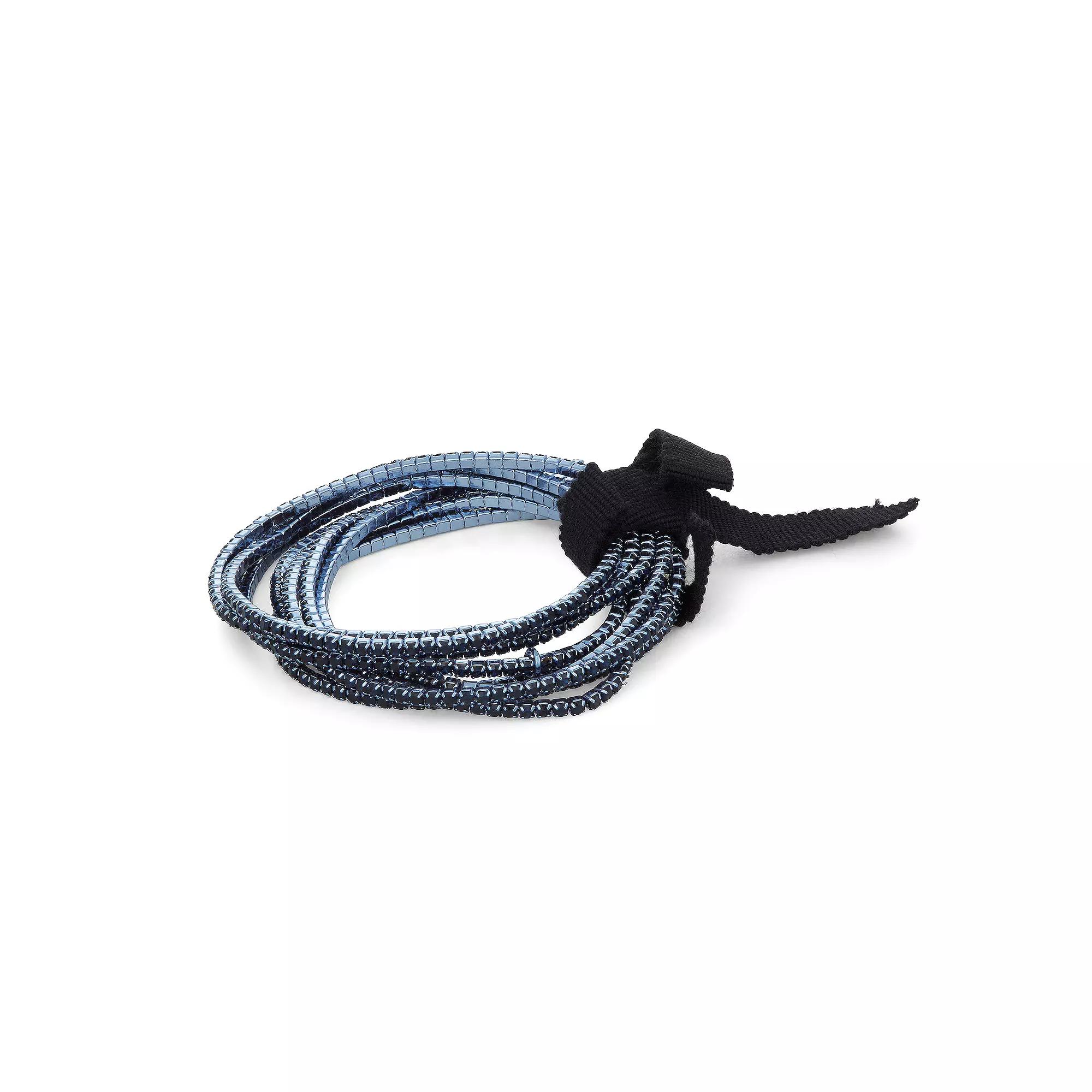 Simply Vera Vera Wang Gold Tone Crystal 7-piece Stretch Bracelet Set, Womens, Blue Product Image