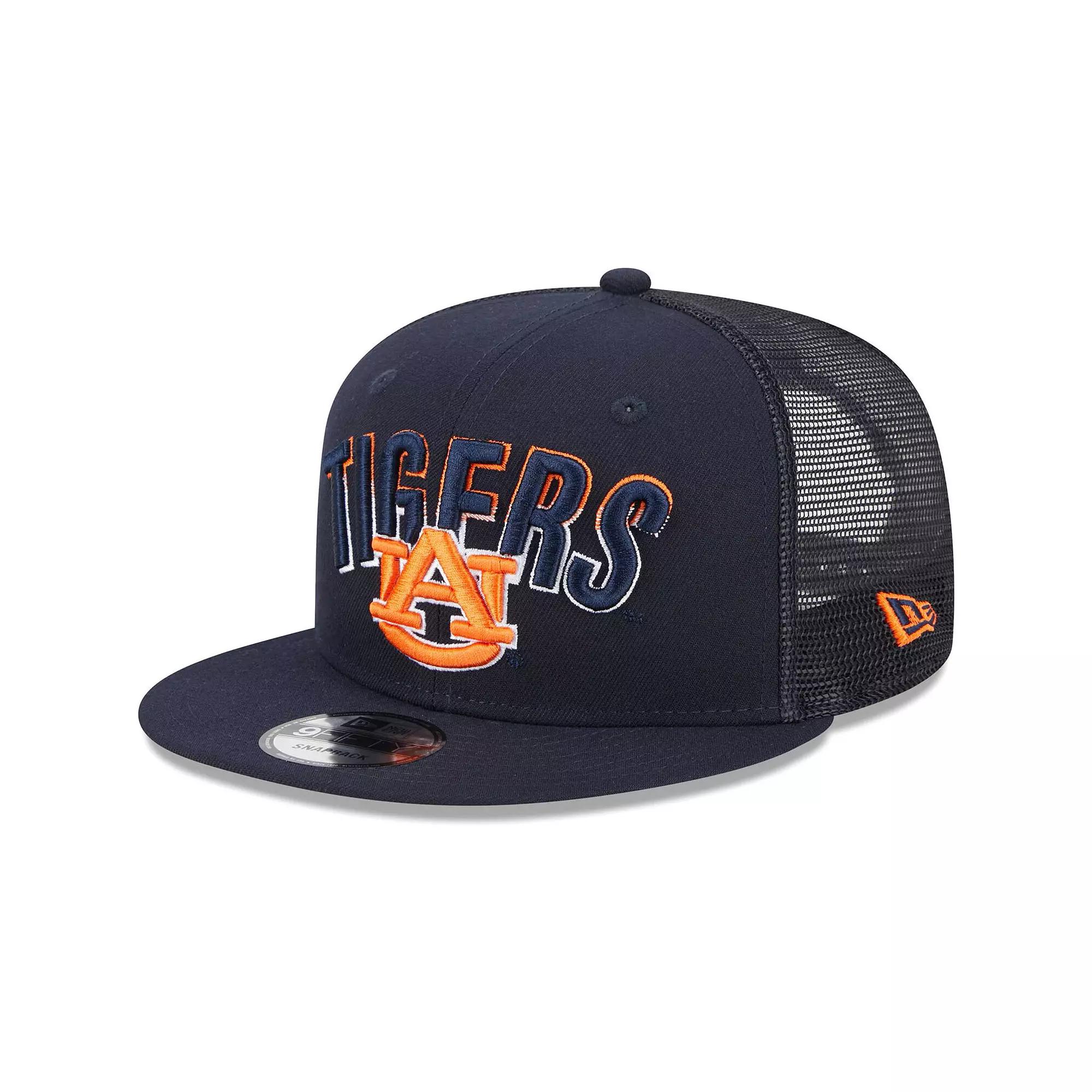 Men's New Era Navy Auburn Tigers Grade Trucker 9FIFTY Snapback Hat, Blue Product Image