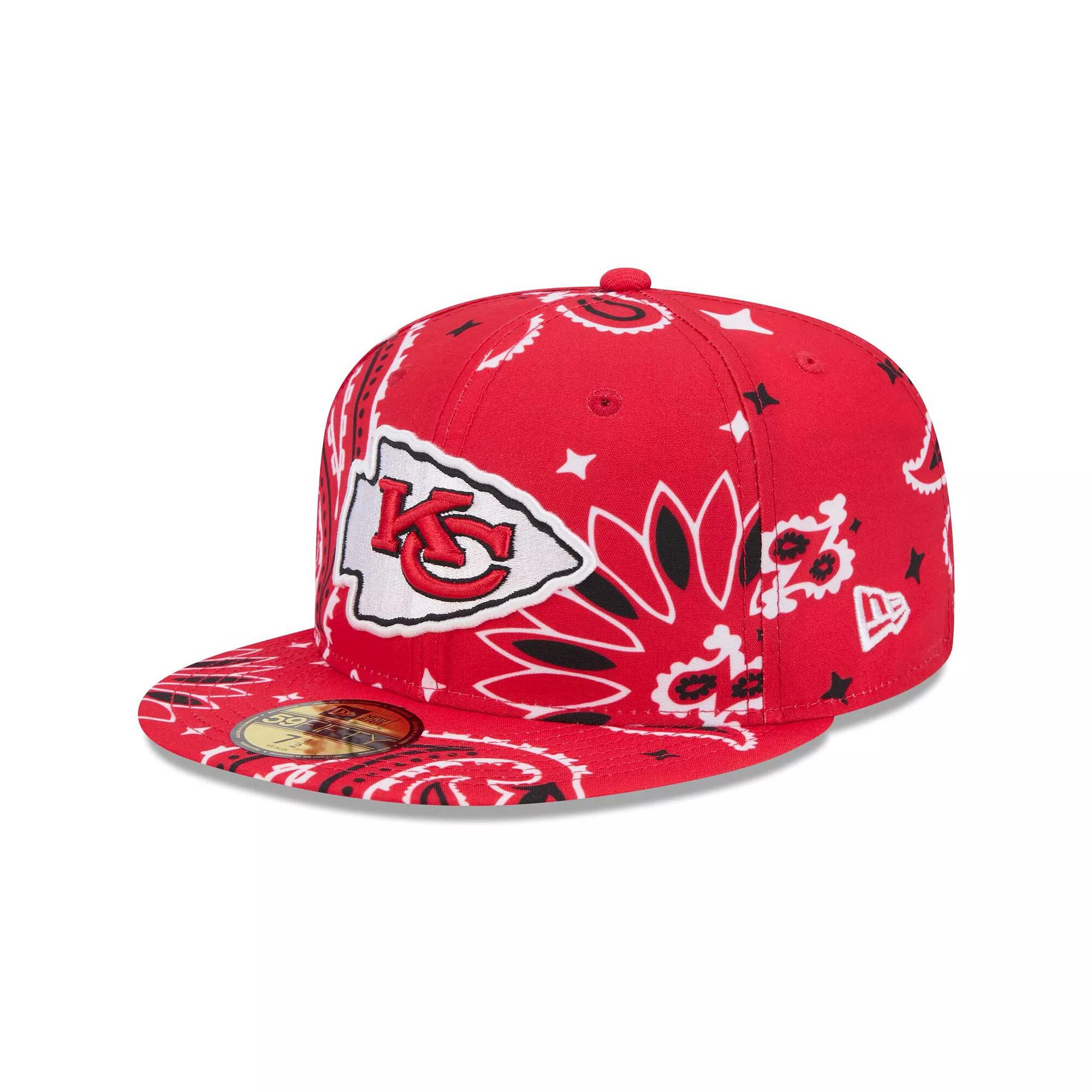 Men's New Era Red Kansas City Chiefs Paisley 59FIFTY Fitted Hat, Size: 7 1/8 Product Image