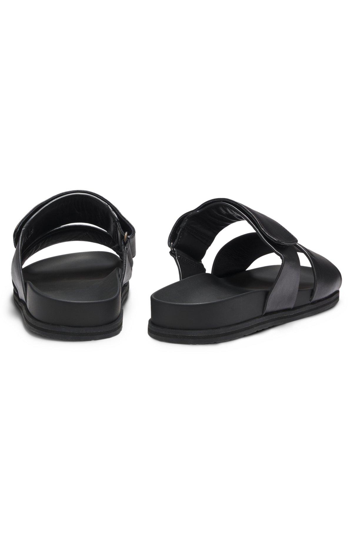 Leather slides with riptape strap Product Image