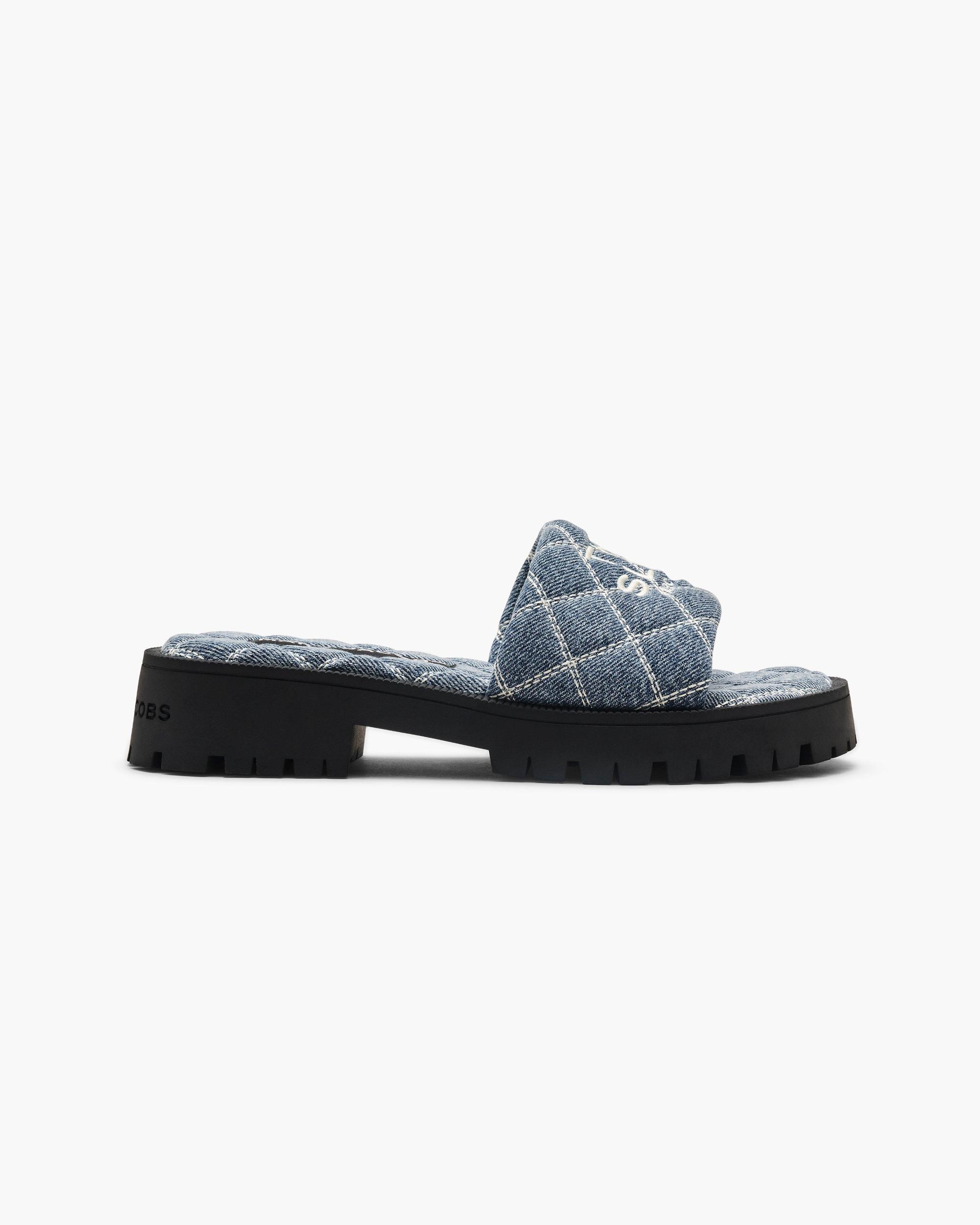 The Quilted Denim Lug Sole Slide Product Image