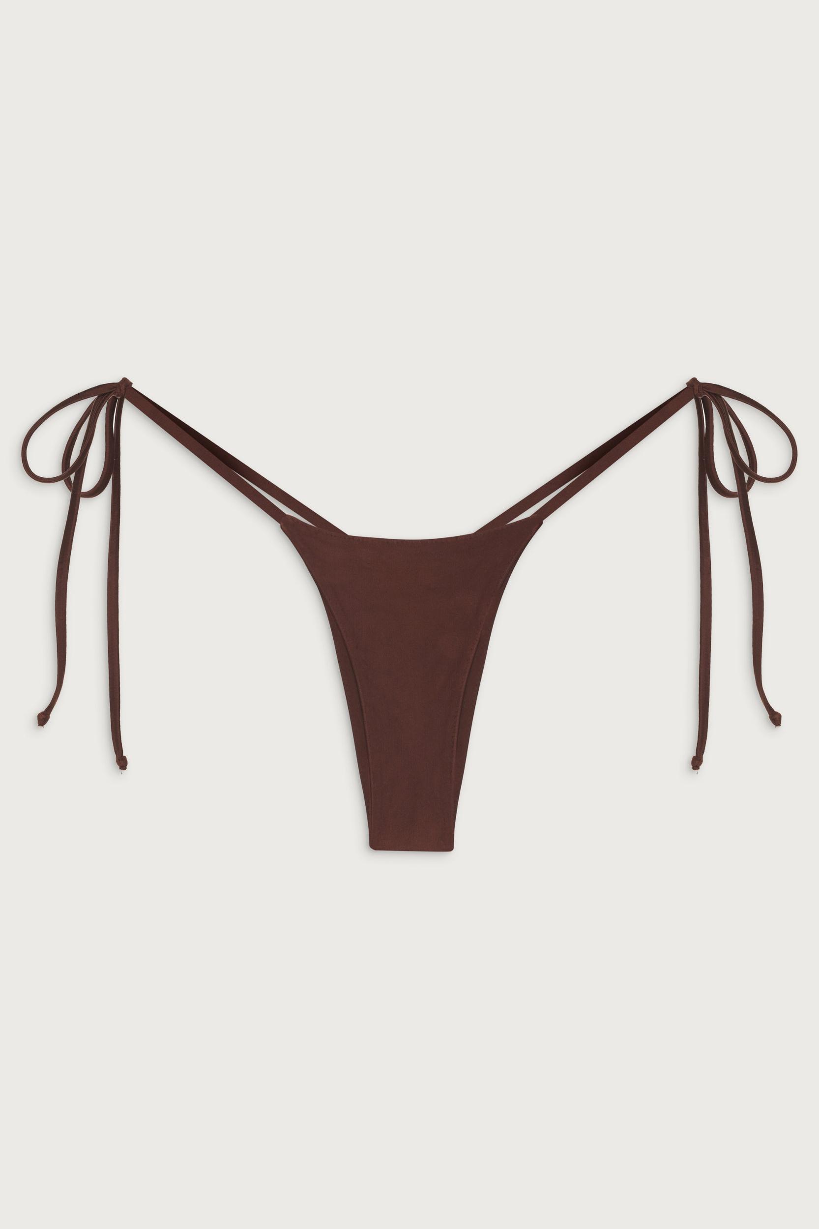 Divine Tie Side Skimpy Bikini Bottom - Cinnamon Product Image