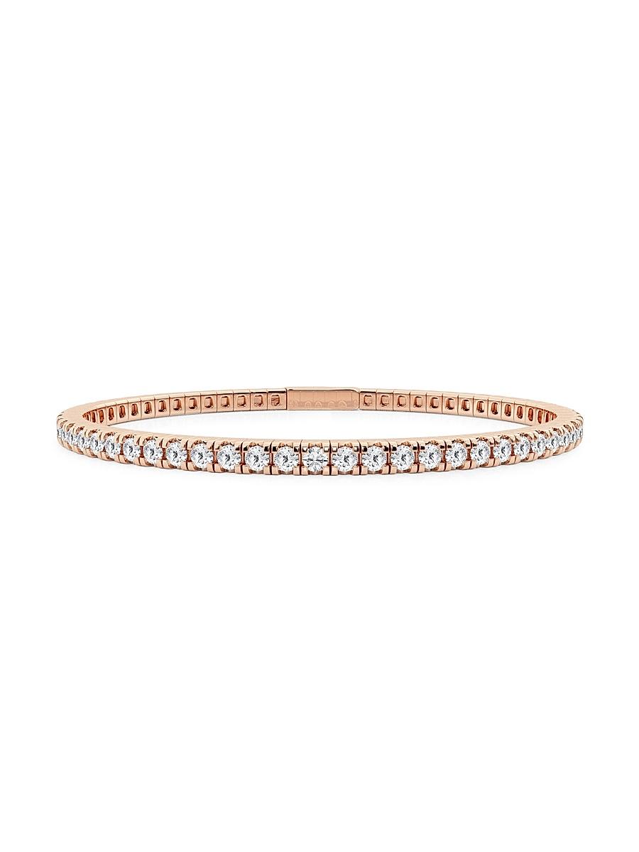 Womens 14K Rose Gold & Round Lab-Grown Diamond Flexible Tennis Bangle/2.00-5.00 TCW Product Image