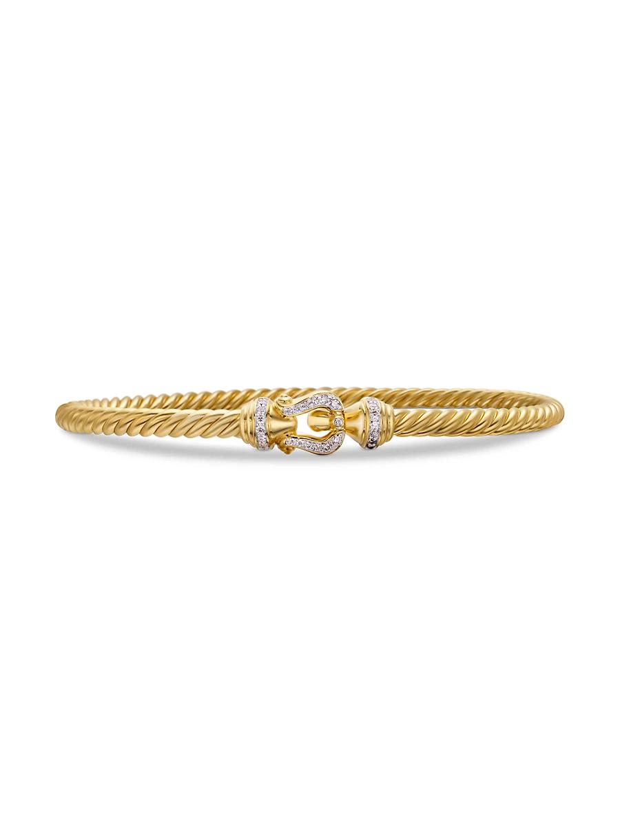 Womens Buckle Cablespira Bracelet in 18K Yellow Gold Product Image