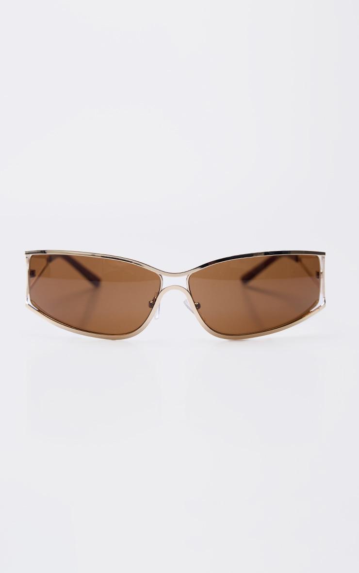 Gold Trim Frame Visor Sunglasses Product Image