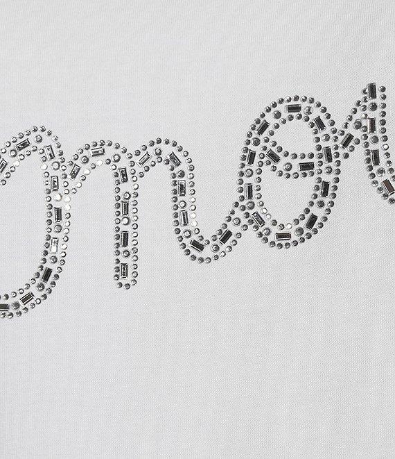 KARL LAGERFELD PARIS Jersey Knit Amour Print Crew Neck Short Sleeve Tee Shirt Product Image