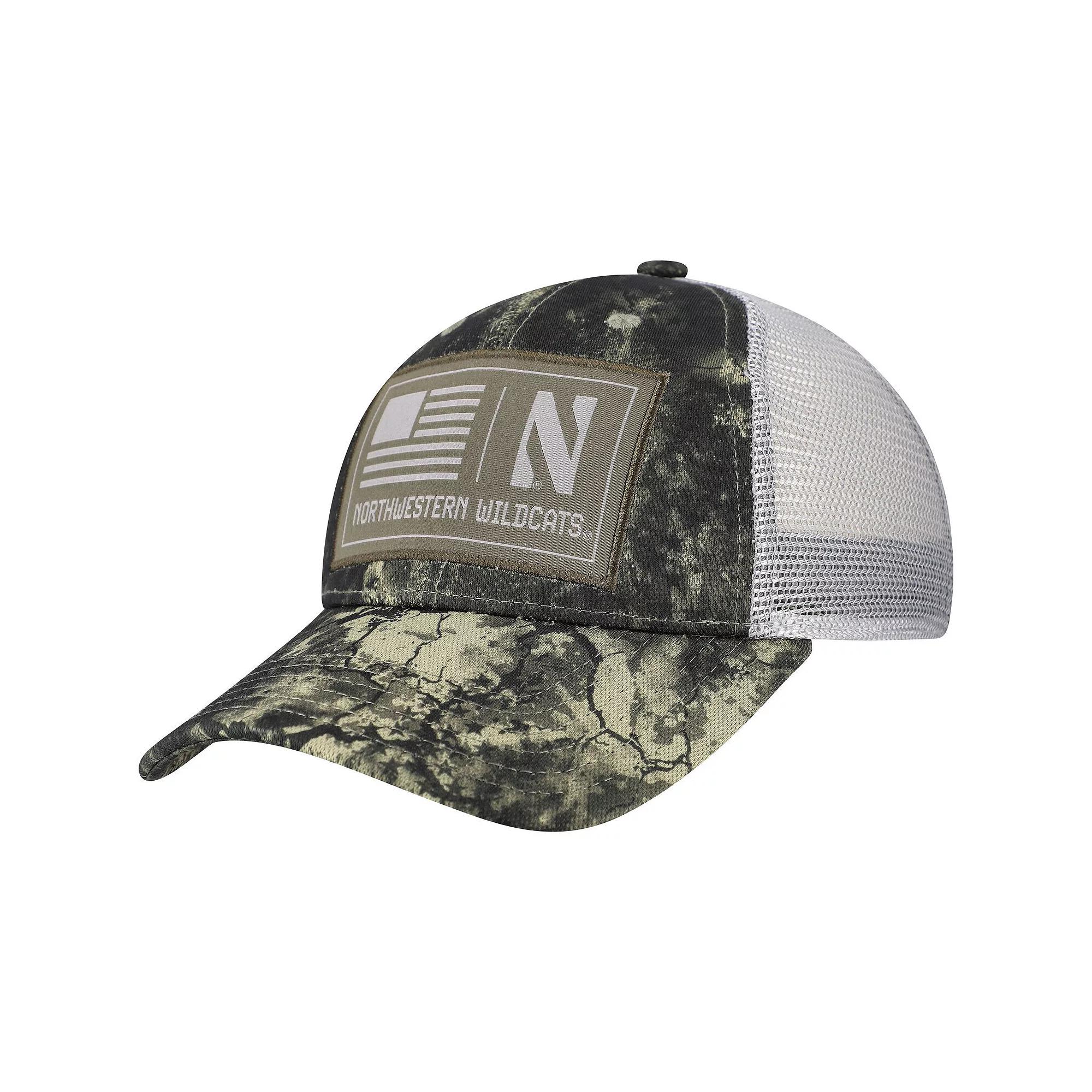 Mens Under Armour Camo Northwestern Wildcats Freedom Collection Blitzing Performance Trucker Hat Product Image