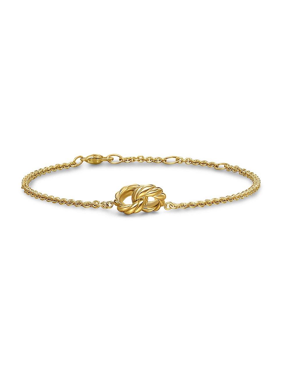 Womens Sculpted Cable Chain Bracelet in 18K Yellow Gold, 8MM Product Image
