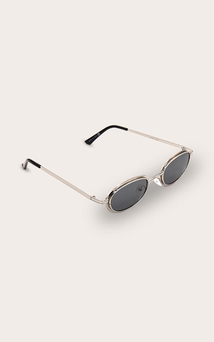 Silver Lifted Oval Frame Sunglasses Product Image