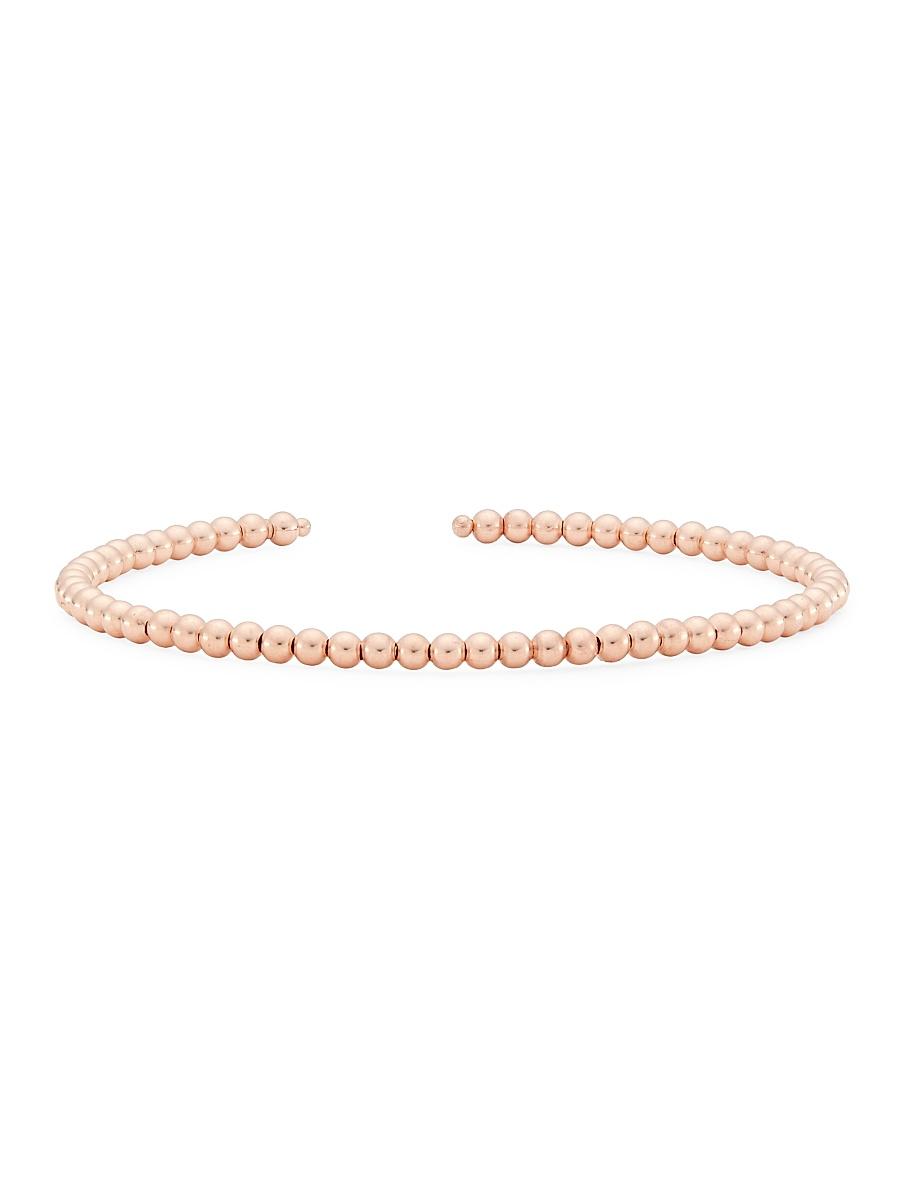 Womens 14K Rose Gold Beaded Cuff Product Image