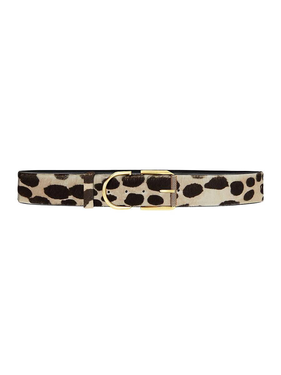 Womens Voyou Belt in Leather with Leopard Print Product Image