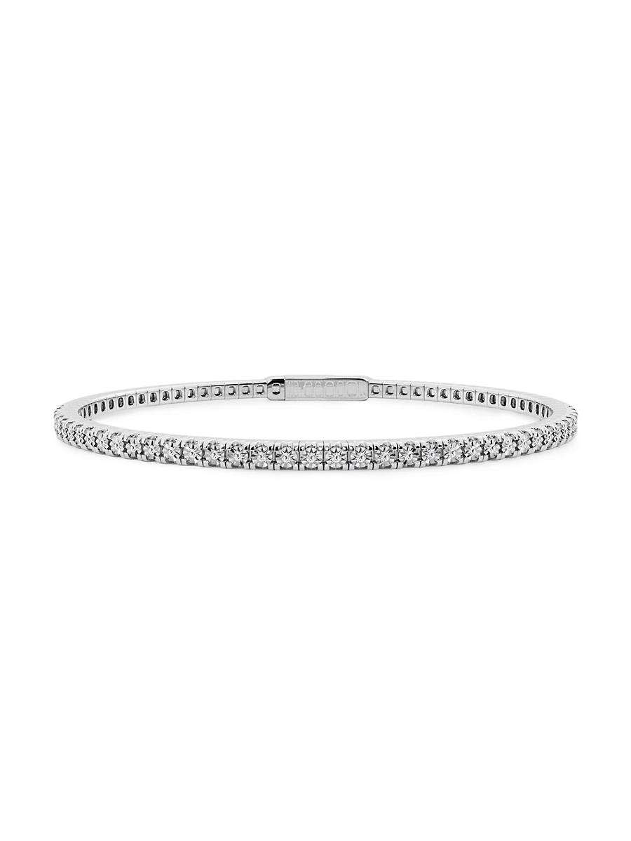 Womens 14K White Gold & Round Lab-Grown Diamond Flexible Tennis Bangle/1.00-10.00 TCW Product Image