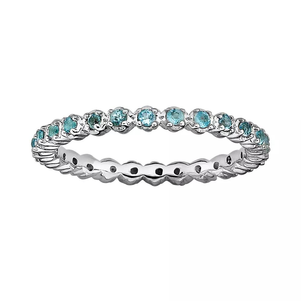 Stacks & Stones Sterling Silver Blue Topaz Stack Ring, Women's, Size: 9 Product Image