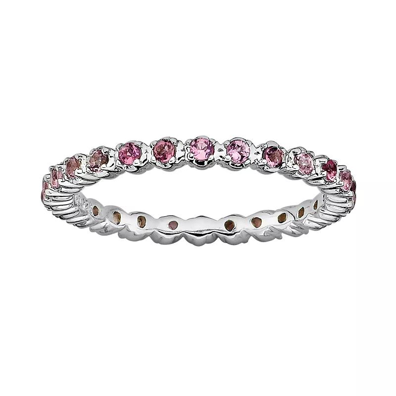 Stacks & Stones Sterling Silver Pink Tourmaline Stack Ring, Women's,  Product Image