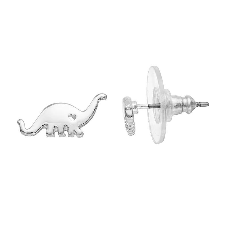 LC Lauren Conrad Dinosaur Nickel Free Stud Earrings, Women's, Silver Tone Product Image