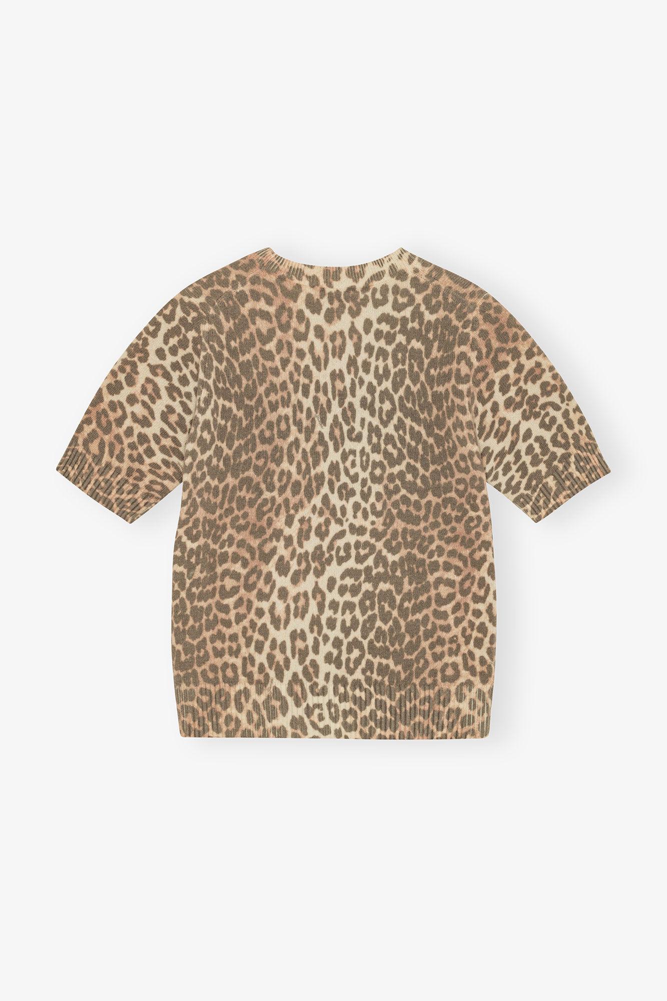 Leopard Wool Mix T-shirt Product Image