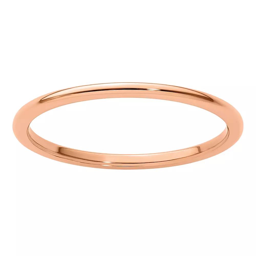 Stacks & Stones 10k Gold 1.2 mm Half Round Stackable Band, Womens 10k Rose Gold Product Image