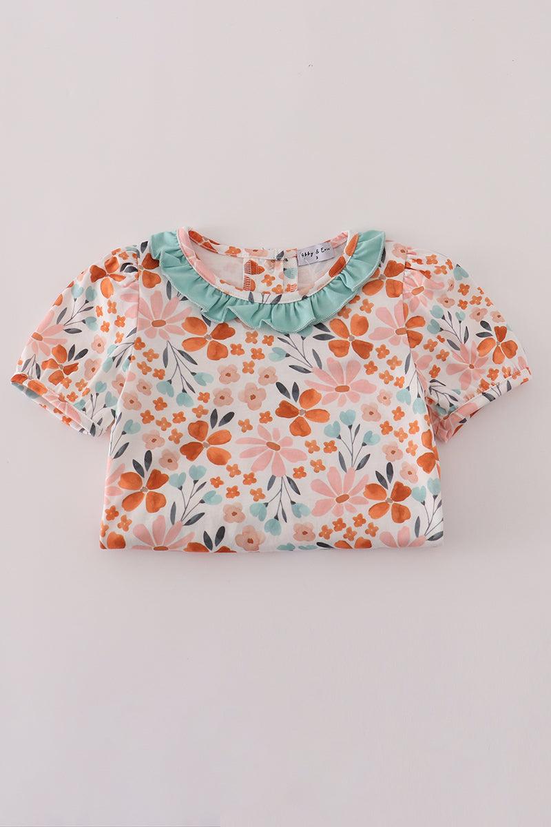 Sage floral ruffle dress Product Image