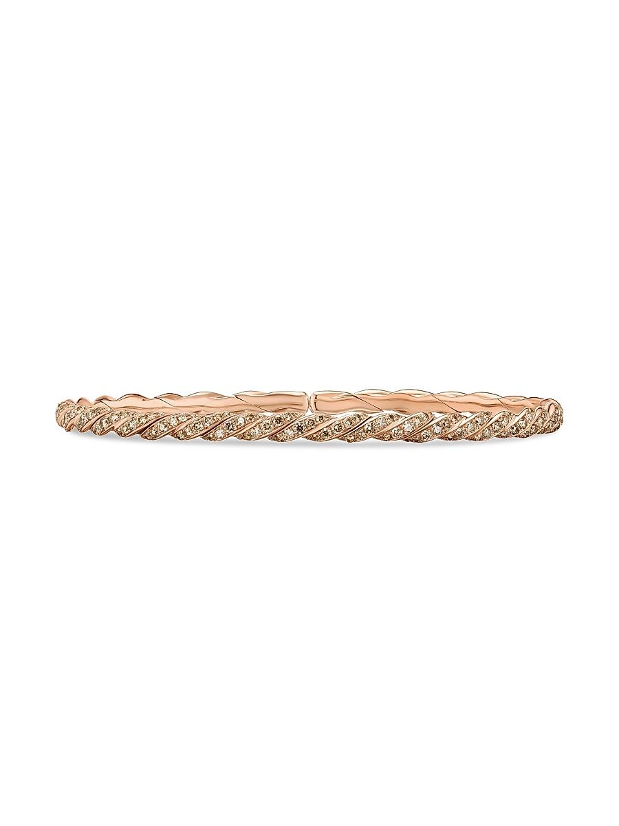 Womens Sculpted Cable Flex Bracelet in 18K Rose Gold Product Image